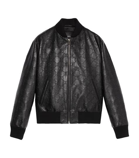 gucci black gg leather jacket|vintage gucci leather jacket men's.